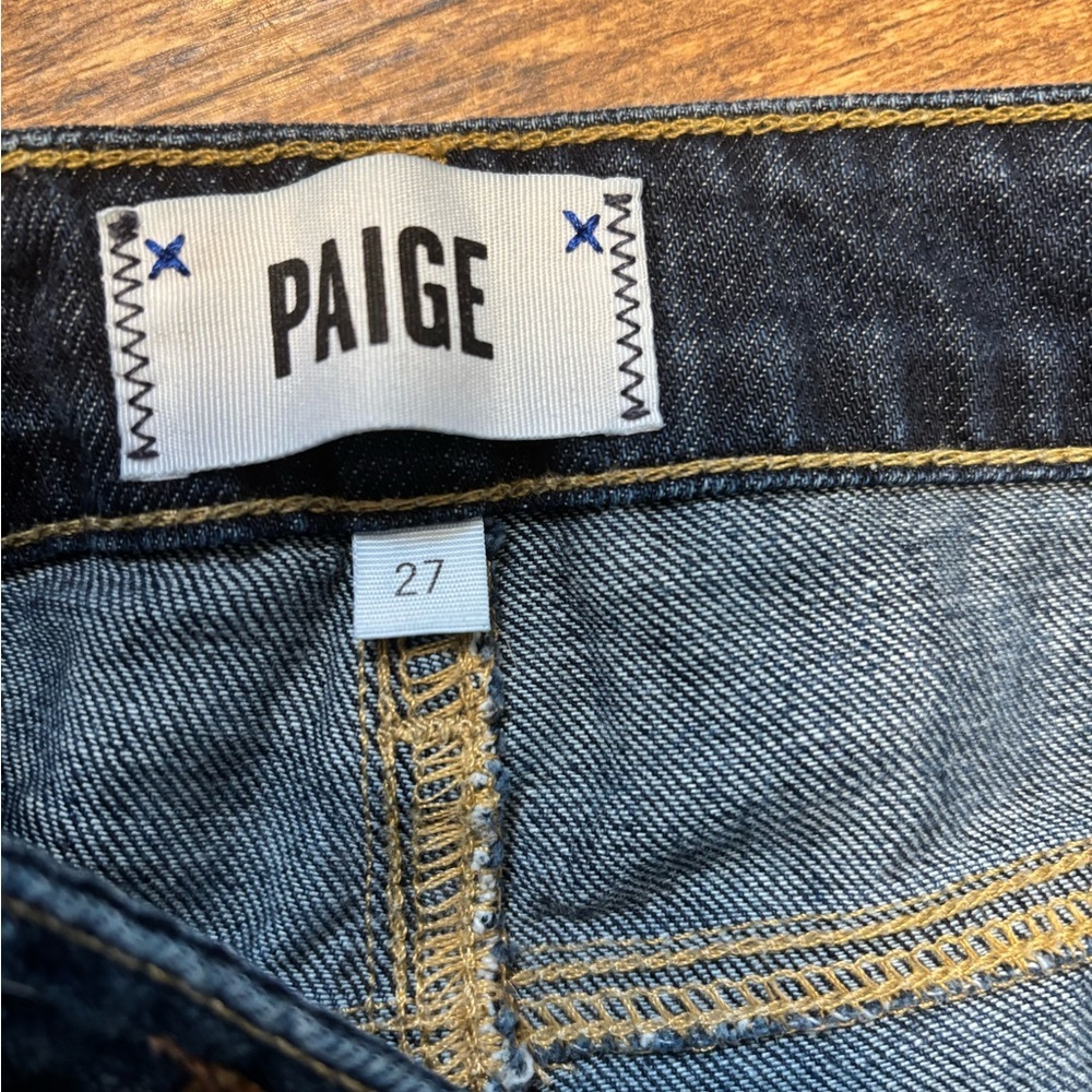 PAIGE Dark Wash Jimmy Jimmy Jean Short Size 27 - Picture 4 of 5
